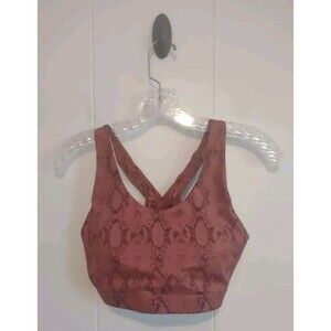 Womens Mauve Snake Skin Print Sports Bra Size Small